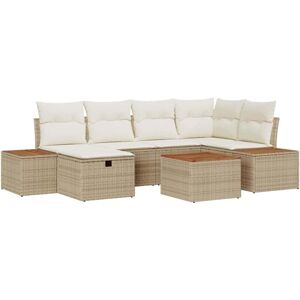 Garden Sofa Set 7 pcs Beige 55 x 62 x 69 cm Poly rattan Vidaxl Garden Sofa Set 7 pcs Beige 55 x 62 x 69 cm Poly rattan Vidaxl