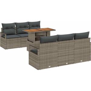 Garden Sofa Set with Storage 7 pcs Grey Poly rattan vidaXL Garden Sofa Set with Storage 7 pcs Grey Poly rattan vidaXL