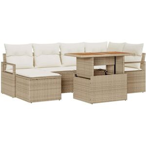 Garden Sofa Set with Storage 7 pcs Beige Poly rattan Vidaxl Garden Sofa Set with Storage 7 pcs Beige Poly rattan Vidaxl