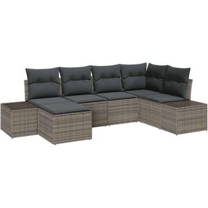 Vidaxl - Garden Sofa Set with Cushion 6 pcs Grey Poly rattan Vidaxl - Garden Sofa Set with Cushion 6 pcs Grey Poly rattan