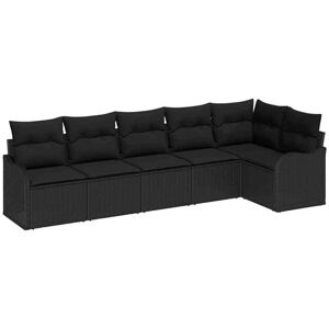 Garden Sofa Set with Cushion 6 pcs Black Poly rattan Vidaxl Garden Sofa Set with Cushion 6 pcs Black Poly rattan Vidaxl