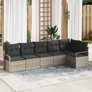 Vidaxl - Garden Sofa Set with Cushion with Storage 6 pcs Light Grey Vidaxl - Garden Sofa Set with Cushion with Storage 6 pcs Light Grey
