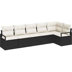 Vidaxl - Garden Sofa Set with Cushion with Storage 6 pcs Black, Cream Vidaxl - Garden Sofa Set with Cushion with Storage 6 pcs Black, Cream