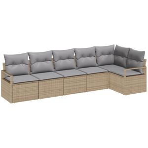 Vidaxl - Garden Sofa Set with Cushion 6 pcs Beige, Light Grey Vidaxl - Garden Sofa Set with Cushion 6 pcs Beige, Light Grey