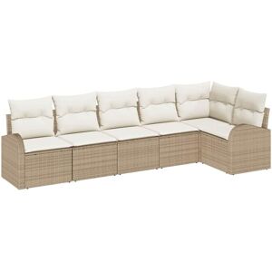 Vidaxl - Garden Sofa Set with Cushion 6 pcs Beige, white Poly rattan Vidaxl - Garden Sofa Set with Cushion 6 pcs Beige, white Poly rattan