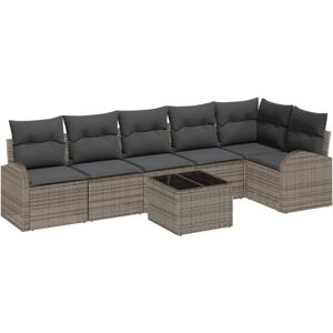 Garden Sofa Set with Cushion 7 pcs Grey Poly rattan Vidaxl Garden Sofa Set with Cushion 7 pcs Grey Poly rattan Vidaxl