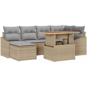 Garden Sofa Set with Storage 7 pcs Beige Poly rattan Vidaxl Garden Sofa Set with Storage 7 pcs Beige Poly rattan Vidaxl