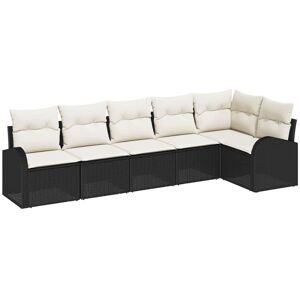 Vidaxl Garden Sofa Set - Black, Modular, 6 Seats Vidaxl Garden Sofa Set - Black, Modular, 6 Seats