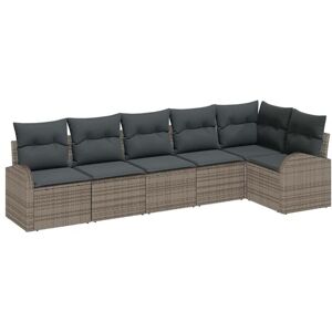 Garden Sofa Set with Cushion 6 pcs Grey Poly rattan Vidaxl Garden Sofa Set with Cushion 6 pcs Grey Poly rattan Vidaxl