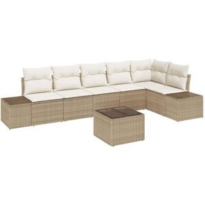Vidaxl - Garden Sofa Set with Cushion 7 pcs Beige, cream Poly rattan Vidaxl - Garden Sofa Set with Cushion 7 pcs Beige, cream Poly rattan