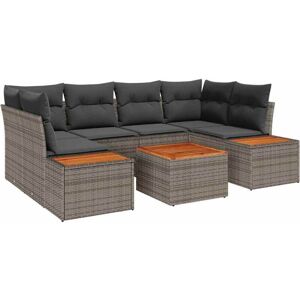 Vidaxl - Garden Sofa Set with Cushion 7 pcs Grey Poly rattan Vidaxl - Garden Sofa Set with Cushion 7 pcs Grey Poly rattan