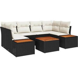 Vidaxl - Garden Sofa Set with Cushion 7 pcs Black Poly rattan Vidaxl - Garden Sofa Set with Cushion 7 pcs Black Poly rattan