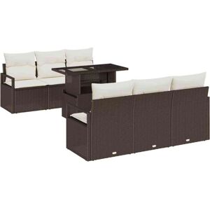 Garden Sofa Set Manual 7 pcs Brown and cream 100 x 55 x 73 cm Vidaxl Garden Sofa Set Manual 7 pcs Brown and cream 100 x 55 x 73 cm Vidaxl