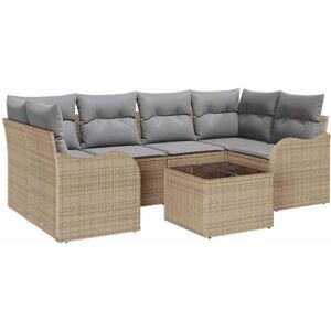Vidaxl - Garden Sofa Set 7 pcs Beige 55 x 55 x 37 cm Poly rattan Vidaxl - Garden Sofa Set 7 pcs Beige 55 x 55 x 37 cm Poly rattan