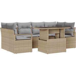 Garden Sofa Set with Storage 7 pcs Beige Poly rattan Vidaxl Garden Sofa Set with Storage 7 pcs Beige Poly rattan Vidaxl