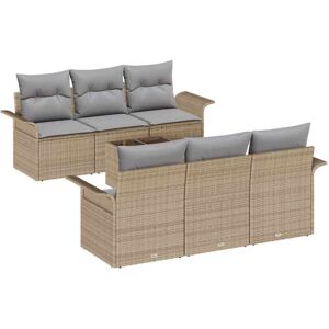 Vidaxl - Garden Sofa Set with Cushion 7 pcs Beige, Grey 55 x 55 x 37 cm Vidaxl - Garden Sofa Set with Cushion 7 pcs Beige, Grey 55 x 55 x 37 cm