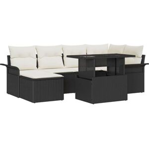 Garden Sofa Set with Cushion 7 pcs Black Poly rattan Vidaxl Garden Sofa Set with Cushion 7 pcs Black Poly rattan Vidaxl