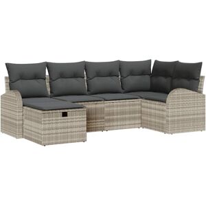 Garden Sofa Set 6 pcs Light grey 234 x 124 x 85 cm Poly rattan Vidaxl Garden Sofa Set 6 pcs Light grey 234 x 124 x 85 cm Poly rattan Vidaxl