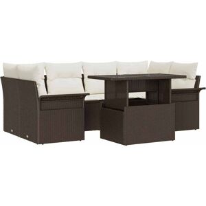 Garden Sofa Set with Cushion 7 pcs Brown Poly rattan Vidaxl Garden Sofa Set with Cushion 7 pcs Brown Poly rattan Vidaxl