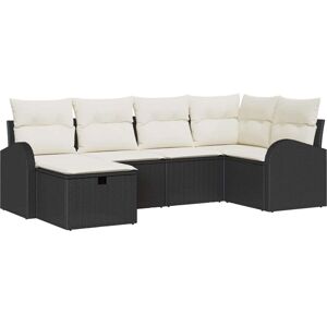 Garden Sofa Set 6 pcs Black and cream 234 x 124 x 85 cm Vidaxl Garden Sofa Set 6 pcs Black and cream 234 x 124 x 85 cm Vidaxl