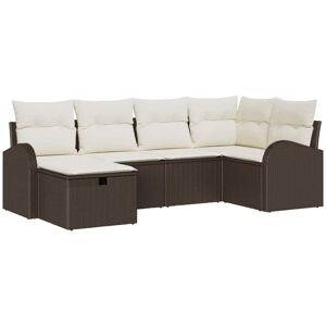 Garden Sofa Set 6 pcs Brown and cream 234 x 124 x 85 cm Vidaxl Garden Sofa Set 6 pcs Brown and cream 234 x 124 x 85 cm Vidaxl