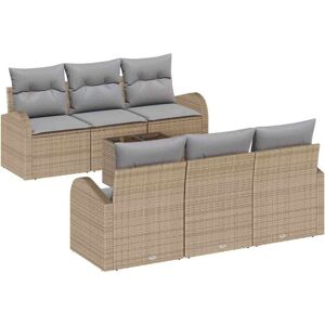 Vidaxl - Garden Sofa Set 7 pcs Beige 55 x 55 x 37 cm Poly rattan Vidaxl - Garden Sofa Set 7 pcs Beige 55 x 55 x 37 cm Poly rattan