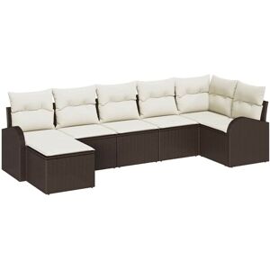 Garden Sofa Set with Cushion 7 pcs Brown Poly rattan Vidaxl Garden Sofa Set with Cushion 7 pcs Brown Poly rattan Vidaxl