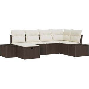 Vidaxl - Garden Sofa Set 6 pcs Brown 55 x 62 x 69 cm Poly rattan Vidaxl - Garden Sofa Set 6 pcs Brown 55 x 62 x 69 cm Poly rattan