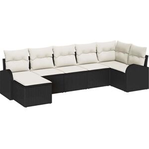 Garden Sofa Set with Cushion 7 pcs Black Poly rattan Vidaxl Garden Sofa Set with Cushion 7 pcs Black Poly rattan Vidaxl