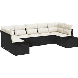 Vidaxl - Garden Sofa Set 7 pcs Black and cream 289 x 154 x 85 cm Vidaxl - Garden Sofa Set 7 pcs Black and cream 289 x 154 x 85 cm