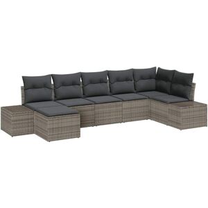 Garden Sofa Set with Cushion 7 pcs Grey Poly rattan Vidaxl Garden Sofa Set with Cushion 7 pcs Grey Poly rattan Vidaxl