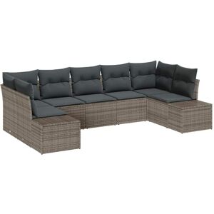 Garden Sofa Set with Storage 7 pcs Grey Poly rattan vidaXL Garden Sofa Set with Storage 7 pcs Grey Poly rattan vidaXL