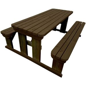Arbor Garden Solutions - 6ft (180cm) Picnic table and bench set, rutic brown finish, Abies rounded corners Arbor Garden Solutions - 6ft (180cm) Picnic table and bench set, rutic brown finish, Abies rounded corners