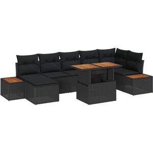 Garden Dining Set with Cushion 8 pcs Black, Brown Vidaxl Garden Dining Set with Cushion 8 pcs Black, Brown Vidaxl