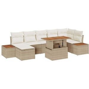Garden Dining Set with Cushion 8 pcs Beige, Cream Vidaxl Garden Dining Set with Cushion 8 pcs Beige, Cream Vidaxl
