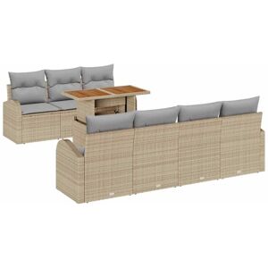 Vidaxl - Garden Sofa Set 8 pcs Beige and light grey 100 x 55 x 73 cm Vidaxl - Garden Sofa Set 8 pcs Beige and light grey 100 x 55 x 73 cm
