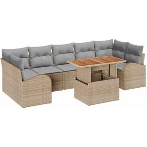 Vidaxl - Garden Sofa Set 8 pcs Beige and light grey 100 x 55 x 73 cm Vidaxl - Garden Sofa Set 8 pcs Beige and light grey 100 x 55 x 73 cm