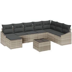 Vidaxl - Garden Dining Set with Cushion with Storage 9 pcs Light Grey Vidaxl - Garden Dining Set with Cushion with Storage 9 pcs Light Grey