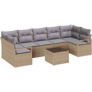 Vidaxl - Garden Sofa Set 8 pcs Beige, Grey 55 x 55 x 37 cm Poly Rattan Vidaxl - Garden Sofa Set 8 pcs Beige, Grey 55 x 55 x 37 cm Poly Rattan