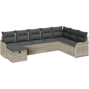 Vidaxl - Garden Sofa Set 8 pcs Light grey 287.5 x 177.5 x 85 cm Vidaxl - Garden Sofa Set 8 pcs Light grey 287.5 x 177.5 x 85 cm