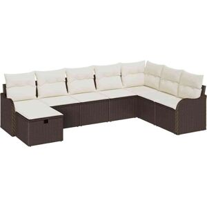 Vidaxl - Garden Sofa Set 8 pcs Brown and cream 287.5 x 177.5 x 85 cm Vidaxl - Garden Sofa Set 8 pcs Brown and cream 287.5 x 177.5 x 85 cm