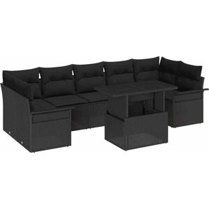 Garden Sofa Set with Cushion 8 pcs Black Poly Rattan vidaXL Garden Sofa Set with Cushion 8 pcs Black Poly Rattan vidaXL