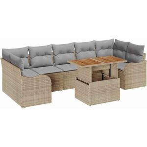 Vidaxl - Garden Sofa Set 8 pcs Beige and light grey 100 x 55 x 73 cm Vidaxl - Garden Sofa Set 8 pcs Beige and light grey 100 x 55 x 73 cm