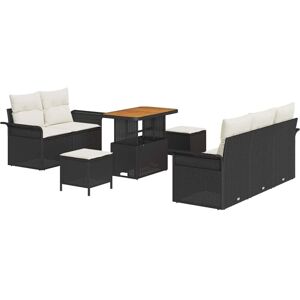 Vidaxl - Garden Sofa Set with Cushion 8 pcs Black, Cream 90 x 55 x 71 cm Vidaxl - Garden Sofa Set with Cushion 8 pcs Black, Cream 90 x 55 x 71 cm
