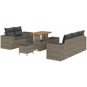 Vidaxl - Garden Sofa Set Height-Adjustable 8 pcs Grey Poly Rattan Vidaxl - Garden Sofa Set Height-Adjustable 8 pcs Grey Poly Rattan