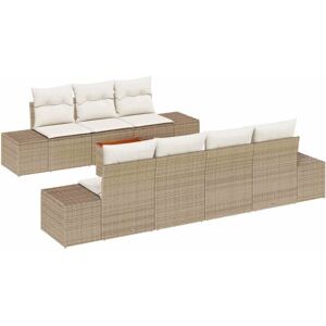 Garden Sofa Set with Storage 8 pcs Beige and Cream Poly Rattan vidaXL Garden Sofa Set with Storage 8 pcs Beige and Cream Poly Rattan vidaXL