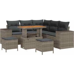 Vidaxl - Garden Sofa Set Height-Adjustable 8 pcs Grey Poly Rattan Vidaxl - Garden Sofa Set Height-Adjustable 8 pcs Grey Poly Rattan