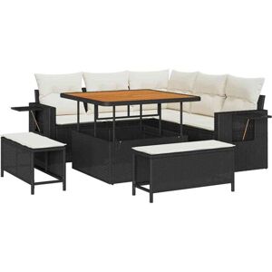 Vidaxl - Garden Sofa Set Height-Adjustable 8 pcs Black Poly Rattan Vidaxl - Garden Sofa Set Height-Adjustable 8 pcs Black Poly Rattan