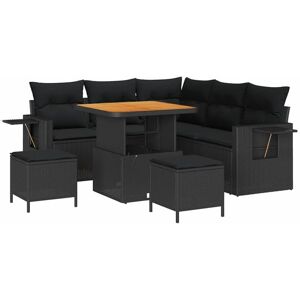 Vidaxl - Garden Sofa Set Height-Adjustable 8 pcs Black Poly Rattan Vidaxl - Garden Sofa Set Height-Adjustable 8 pcs Black Poly Rattan