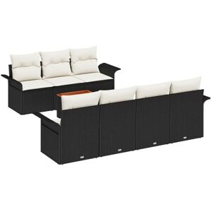 Vidaxl - Garden Sofa Set with Cushion 8 pcs Black, Cream 55 x 55 x 37 cm Vidaxl - Garden Sofa Set with Cushion 8 pcs Black, Cream 55 x 55 x 37 cm